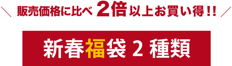 販売価格の2倍以上お買い得!!新春福袋2種類