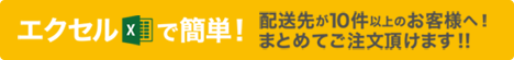 エクセスで簡単！配送先が10件以上のお客様へ！まとめてご注文頂けます！！